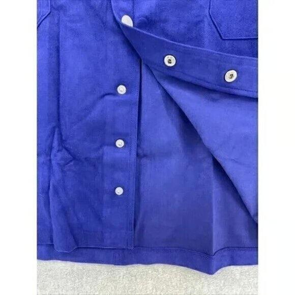 INC International Women's Blue Faux Suede Skirt Snap Front Size 16W Retail $99 - Picture 3 of 5